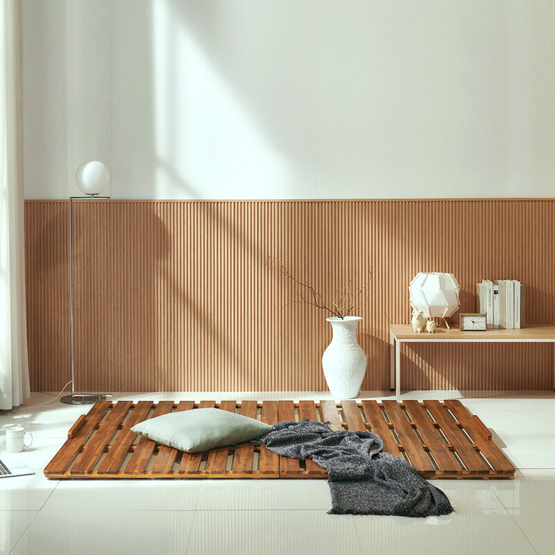 107-03 インテリアレシピ Interior Recipe 折りたたみ式 アカシア天然木すのこ ベッド インテリア 雑貨 韓国インテリア　韓国風 省スペース 湿気対策 布団対応 シンプル デザイン 北欧風 ナチュラル 丈夫 ベッドフレーム 新生活 引っ越し コンパクト収納
