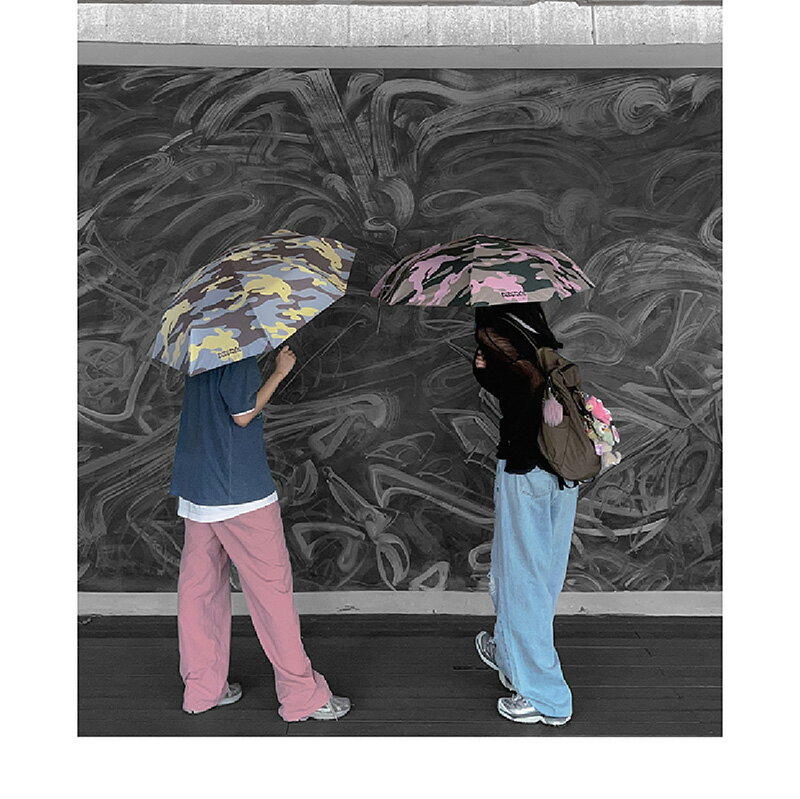 137-1 ディディコイ ドルフィンカモ［ストロベリー・バナナ］／バタフライレオパード［ミント・チョコ］ 晴雨兼用傘 日傘 傘 軽量タイプ 3段折りたたみ 韓国伝統 蝶 花 牡丹 福 幸運 UVカット K-POPスタイル