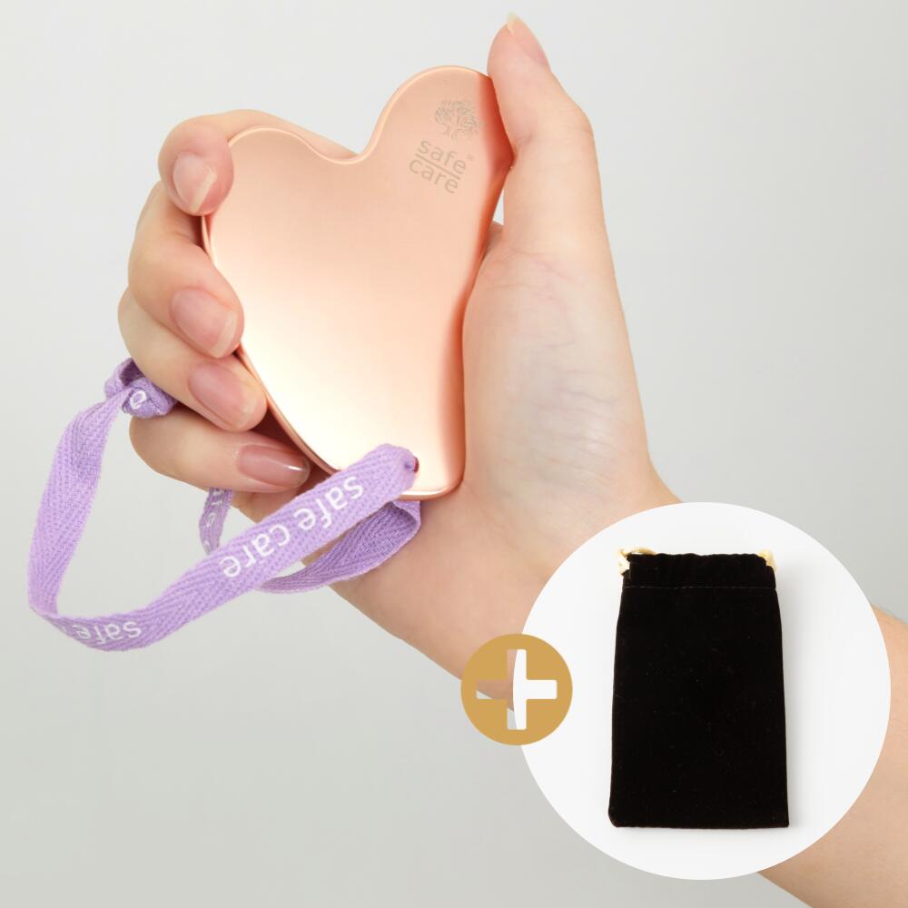 14-03 セーフケアコリア SafeCareハート人生カッサ 1個 マッサージ 顔まわり ハート型 ホームケア 毎日のケア リンパの流れ ローズゴールドカラー 可愛い 巡りケア 肩ライン お手入れ簡単 プレゼント 会社員 就職祝い 仕事