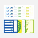 3_48_01 コンジュ サランへレターセット 3種セット ブルー グリーン イエロー 韓国文房具 手紙セット 彼氏 彼女 カップル 記念日 誕生日 韓国雑貨 ...