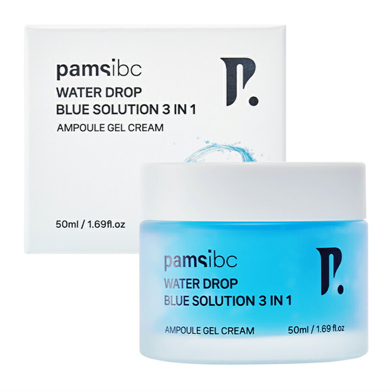 2-50-03 パームスB&B パムズアイビシー ウォータードロップ ブルーソリューション 3in1 アンプルジェルクリーム 50ml 韓国スキンケア 韓国コスメ 毎日のケア 保湿 水分 みずみずしい オールインワン 肌にやさしい うるおい ホームケア スキンケア 軽い べたつきにくい