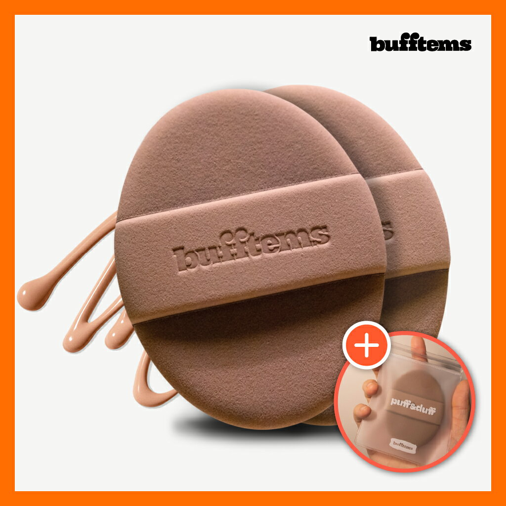 Puff&Duff Glow Lasting メイクアップパフ 2個セット ケース付き メイク用品 化粧品 メイクスポンジ パフ メイク直し リキッドファンデー...