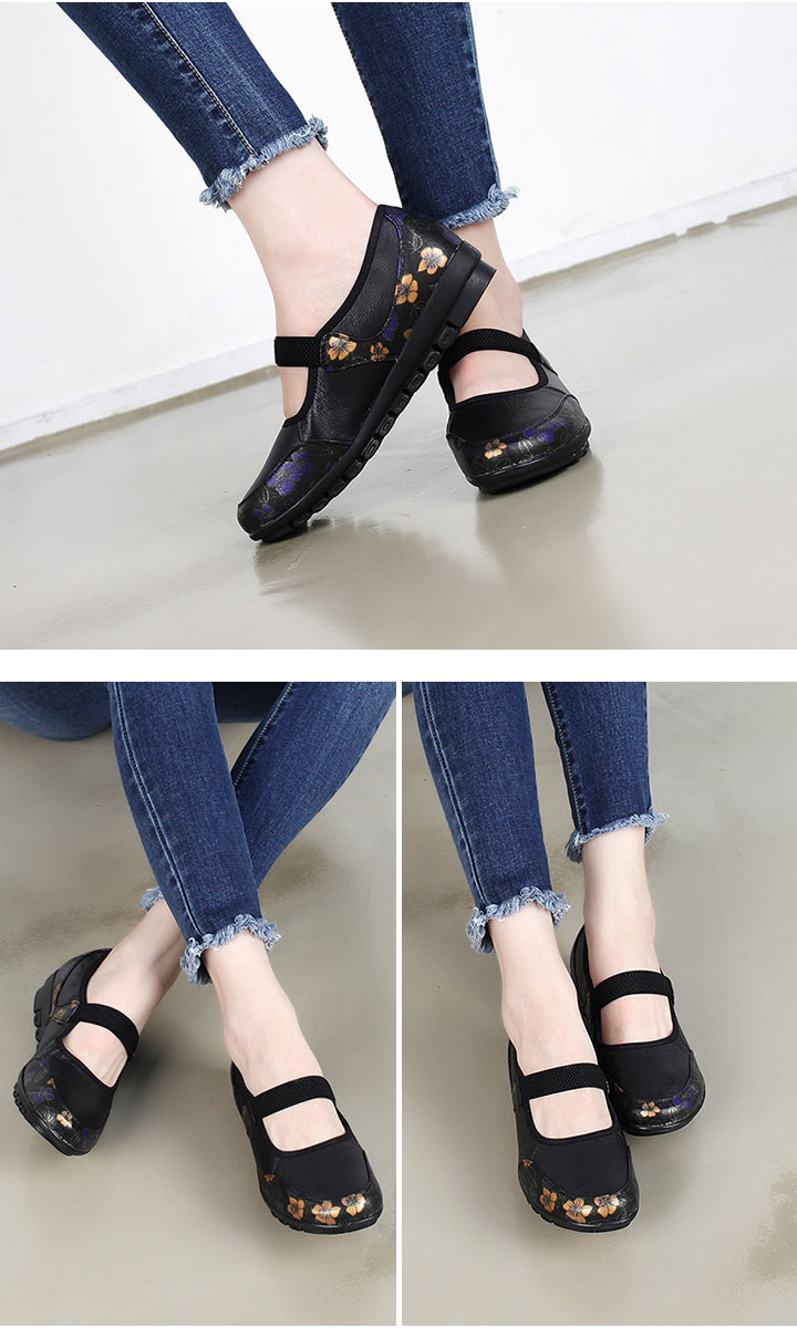 【ポイント5倍】2色メリージェーンシューズ レディース シューズ 花柄 スリッポン メリージェーン シューズ レディース スリッポン 花柄 ローカットシューズ グレー スリッポン レディース フラットシューズ 本革 ローカット シューズ 花柄 スリッポン ローヒール VOCE 3