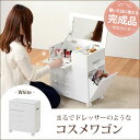 コスメワゴン | コスメ ボックス コスメ収納 メイクボックス 大容量 キャスター付き 鏡付き 大キャスター付き
