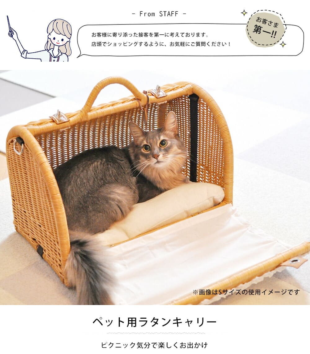 ペット用 キャリーバッグ ラタン Sサイズペット キャリーバック 犬 ペット キャリーバック 猫 ペットキャリーバック ペットバック ペットボストン 犬用 猫用 小型 通院 ペットキャリー おしゃれ 天然素材 ラタン素材 幅44cm