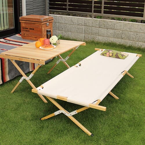 【最大1、000円OFF※期間限定】コット/キャンプ アウトドア キャンプコット アウトドアベッド ベンチ ワイド 長椅子 ウッドコット 屋外 耐荷重150kg 木製 ウッド 折り畳み ベッド 防災用 丈夫 ケース付き レジャー ソロキャンプ通販格安セール情報 楽天 通販