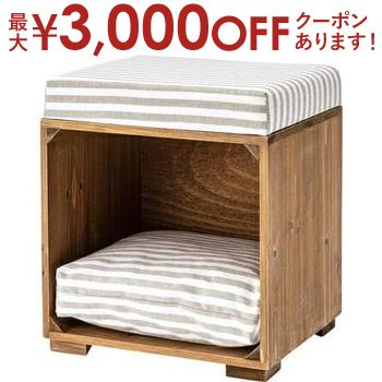 【最大3000円OFFクーポン スーパーSALE】ペットスツール ペット用 犬 猫 愛犬 愛猫 小型犬 小動物 かわいい ボックス型 クッション付き 収納ボックス 天然木 チェック シンプル 杉 ナチュラル …