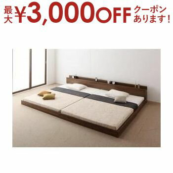 楽天【コ・レ・ダ】　家電＊インテリア【最大3000円OFFクーポン※スーパーSALE】クイーン SSxSS マットレス付きベッド スタンダードポケットコイルマットレス ロースタイル 棚コンセント付き | ベッド マットレス付き 寝具 おしゃれ