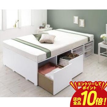 【エントリーでP10倍】衣装ケースも入る大容量収納ベッド 薄型プレミアムボンネル...