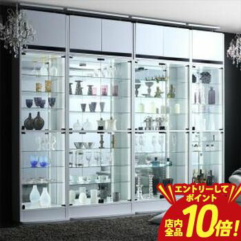 【P10倍（要エントリー）＋クーポン】壁面収納 背面ミラー付き壁面コレクション収納 本体 上置きハイタイプ付き 幅83.1 高さ241〜274(3.0)