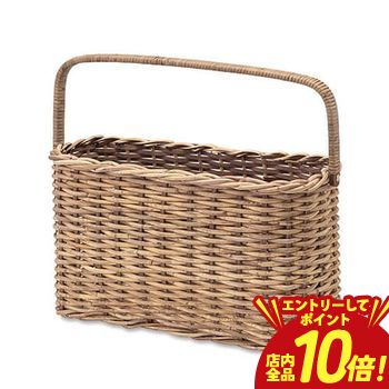 【エントリーでP10倍！クーポン有！スーパーSALE】レクトハンドルバスケット | カゴ ナチュラル バスケット 籠 手提げ 手さげ おしゃれ かわいい かごバスケット 天然素材 ラタンバスケット 籐バスケット 手作り ハンドメイド プレゼント ラタン 新生活 オシャレ かごバ