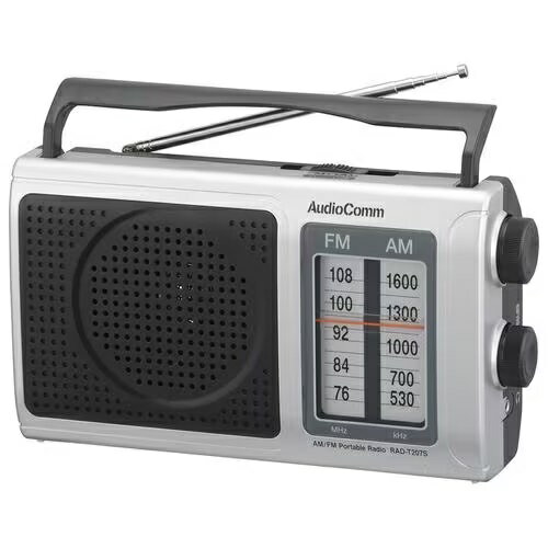 オーム電機 ハンディラジオ RAD-T207S | OHM AM／FMポータブルラジオ シルバーRADT207S