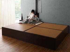 Rakuten - お客様組立 畳ベッド 美草畳 ワイドK200 高さ42cm | 小上がり畳連結ベッド 畳ベット 和ベッド 日本製 布団が収納できる 大容量 収納 連結可能 ベッド ベット ベッドフレームのみ 畳ベッド すのこ 通気性 清潔 たたみ たたみベット 国産 和風 たたみベッド フレームのみ