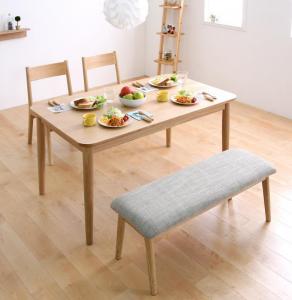 Four-Piece Set - 【最大3,000円OFFクーポン有・10日PT2倍！お買い物マラソン】ダイニングセット（テーブル&ベンチ チェア） 4人 天然木ロースタイルダイニング 4点セット(テーブル+チェア2脚+ベンチ1脚) W130