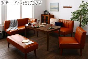 Leather - モダンデザインレザーソファ リビングダイニングセット 4点セット(2Pソファ1脚+アームソファ1脚+1Pソファ1脚+ベンチ1脚) 左アーム