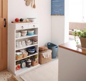 【エントリーでP10倍！クーポン有！お買い物マラソン】キッチン収納 奥行24cmのスリム設計 薄型キッチン収納 幅59 キッチン収納 薄型収納 スリム収納 幅59cm 奥行24cm コンパクト収納 食器収納 木製収納 キッチンラック シンプルデザイン 省スペース収納 キッチン家具