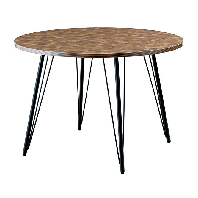 【6/13〜15限定300円OFFクーポン|6/15限定P2倍】ダイニングテーブル / 105×105 高さ72cm 幅105cm 奥行60cm スチール おしゃれ インダストリアル シンプル 丸 円 まる 円卓 ラウンド 正円 ミックス [2]