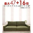 【8/10限定!エントリーでP10倍!更に店内全品P2倍!】送料無料 ソファ ロータイプ スリム肘置き 2P | ソファ ソファー Sofa リビング シンプル...