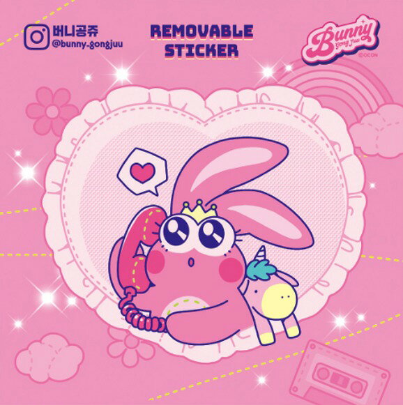 Stickers - 【Bunny gong Juu】バニーコンジュ リムーバブルステッカー Telephone Bunny