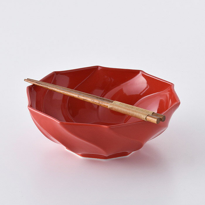 赤釉・ねじり鉢20cm手書き波佐見...