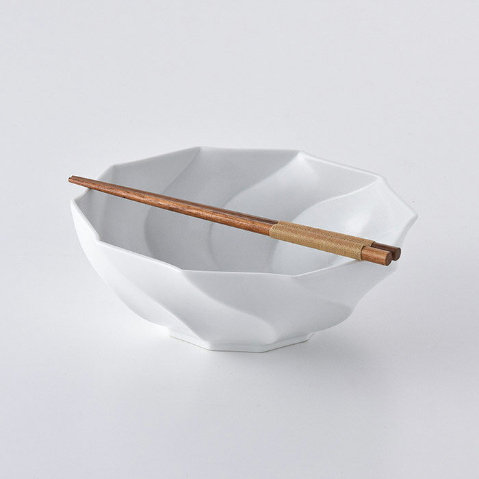 白マット・ねじり鉢20cm手書き波...