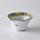 黄濃唐草 六方反小鉢 11cm 手書き 波佐見焼 洸琳窯 赤絵 六角 酢の物 先付け