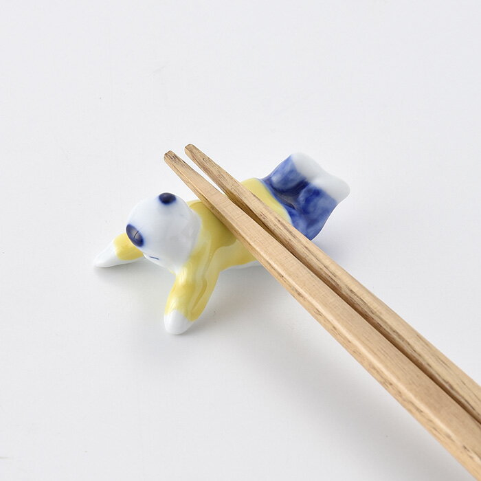 唐子箸置（黄） 5cm 手書き 波佐見焼 洸琳窯 可愛い