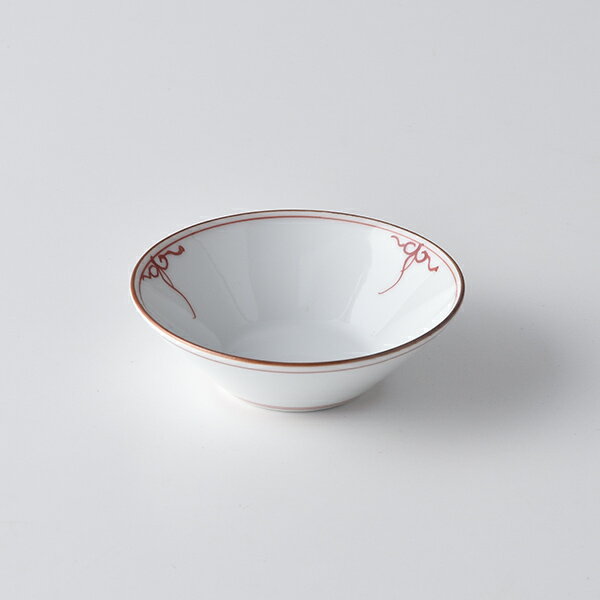 瓔珞（赤）反千代口 5cm 手書き 波佐見焼 洸琳窯 赤絵 酢の物 先付け 小ぶりな小鉢