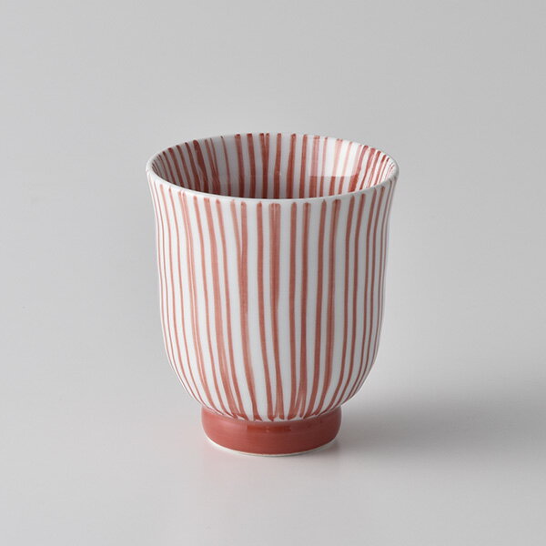 内外十草（赤）六兵入コップ 手書き 波佐見焼 洸琳窯 染付