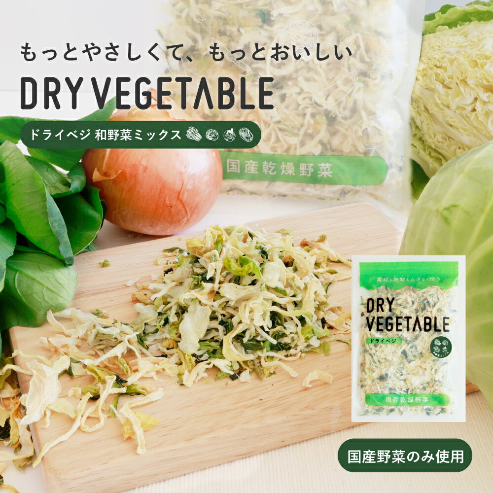 【最大600円オフクーポン】 ＼ドライベジ シリーズ累計60,000袋突破／ 国産 ドライベジ 和野菜ミックス ブドウ糖不使用 乾燥野菜 カット野菜 手軽 簡単 便利 時短 料理 長期保存 保存食 非常食 熊本 九州産 一人暮らし 具だくさん 味噌汁の具 みそ汁の具 母の日 干し野菜