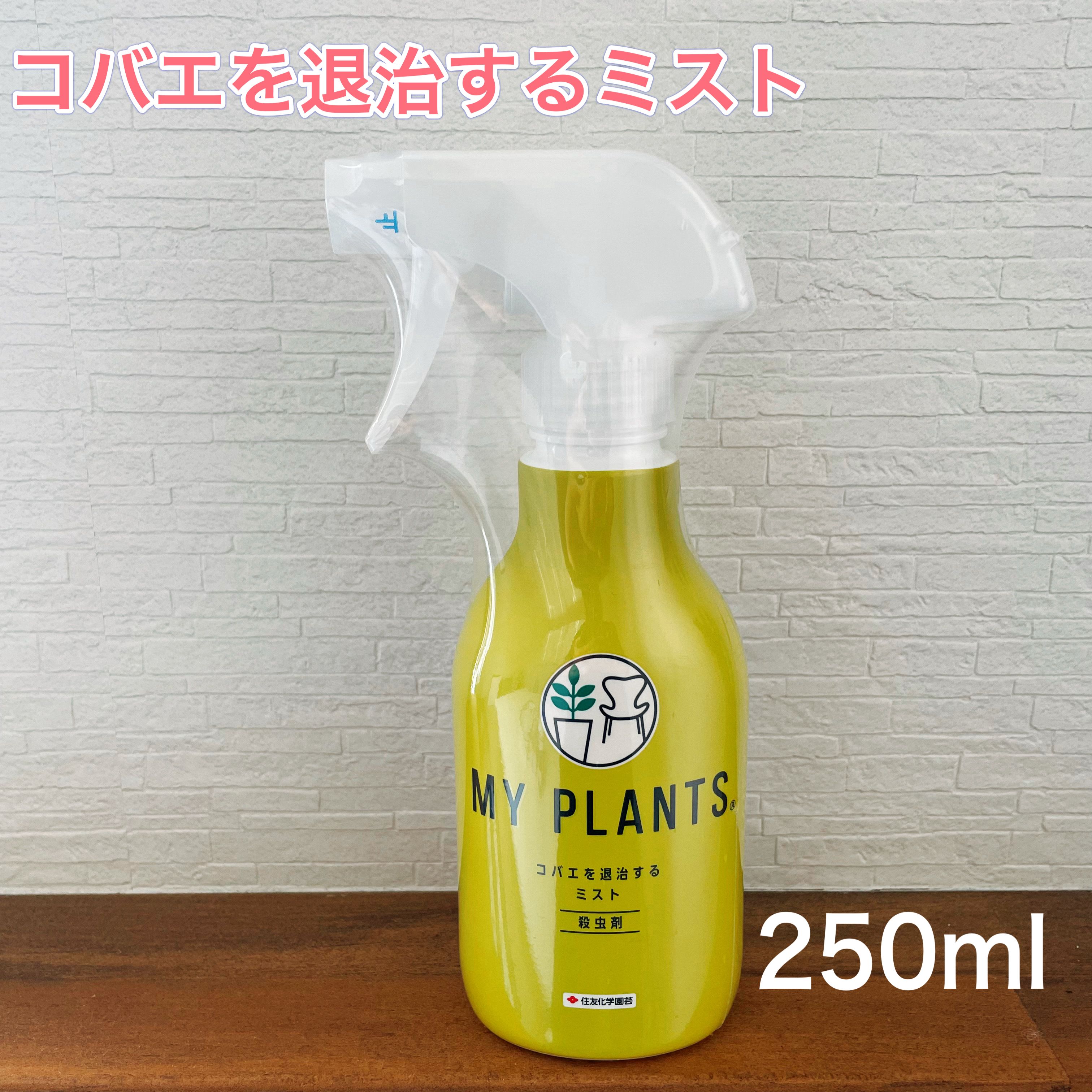 【MY PLANTS コバエを退治するミスト】住友化学園芸 マイプランツ 殺虫剤 スプレー式 ミスト コバエ 園芸用 観葉植物 多肉植物 手軽 病気知らず オシャレなパッケージ 退治 250ml