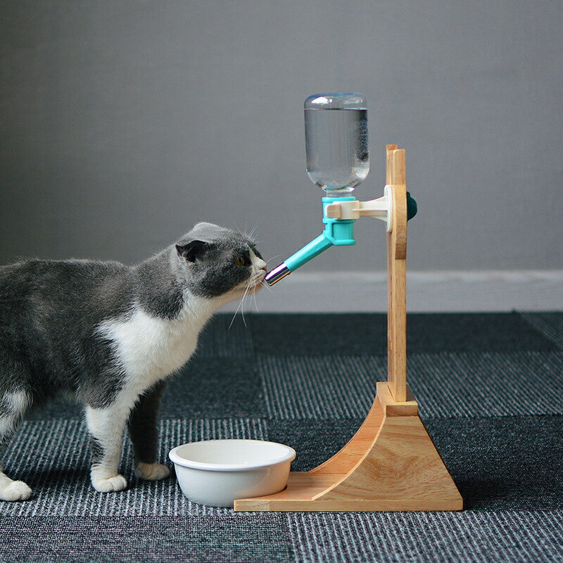 Water Dish - いつでもきれいなお水 水飲みスタンド 給水ボトル 水飲み器 ウォーターノズル 給水器 高さ調節可 ボトル付き