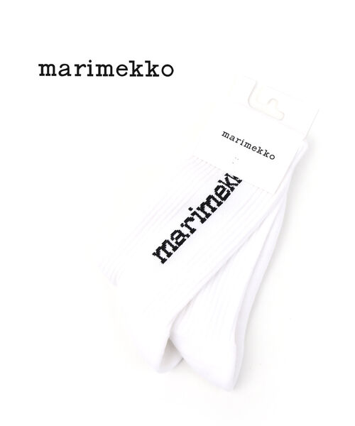 【5/20限定ポイント10倍】マリメッコ marimekko ロゴ入り ソックス 靴下 AARNI SINGLE LOGO・52219190600-0062102(メール便可能商品)[M便 4/5](レディース)