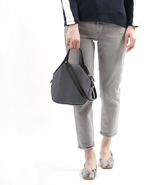 Rakuten - 【4/25限定10%クーポン&ポイント10倍】ミカイ MICAI ハンドバッグ ミニ バッグ ボストンバッグ ショルダーバッグ 小さめ 2way ストライプ ボーダー ナイロン メッシュ・MC-0020-1472101(レディース)