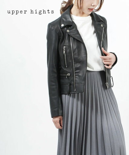 【20%OFF】アッパーハイツ upper hights レザージャケット ライダース ジャケット 革ジャン ブラック 黒 本革 ラムレザー 大人・174LL50102-2942301(レディース)(2F) 【20%OFF】アッパーハイツ upper hights レザージャケット ライダース ジャケット 革ジャン ブラック 黒 本革 ラムレザー 大人・174LL50102-2942301(レディース)(2F)