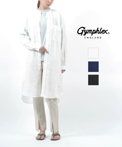ジムフレックス Gymphlex リネンクロスソフト バンドカラー シャツワンピース・J-1363SLS-0322301(レディース)(JP)(クーポン対象外)