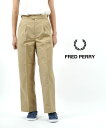 フレッドペリー FRED PERRY タックパンツ スラックスパンツ ストレートパンツ SMART TROUSERS スマートトラウザーズ・F8615-3872101(レディース)