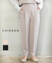 【30%OFF】シニヨン CHIGNON テーパードパンツ パンツ ワイド センタープレス 美脚 ウエストゴム オフィス フォーマル オケージョン・3246-491MK-5092501(レディース)(4)