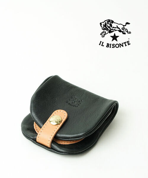 【クーポン対象外】イルビゾンテ IL BISONTE コインパース コインケース 小銭入れ ミニ財布 正規品 メンズ レディース 牛革 ヌメ革 ブラック バケッタヴィンテージ イタリア製 ギフト プレゼント・54242305742-0062401(メンズ)(レディース)