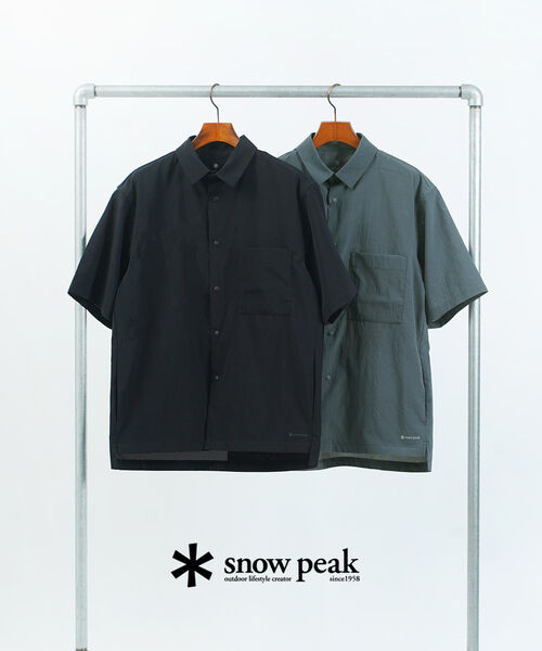 楽天小三郎商店【スーパーセール期間ポイント10倍】スノーピーク Snow Peak 半袖 シャツ 羽織り トップス ユニセックス おしゃれ キャンプ アウトドア・SH-25SU002-4622501（メンズ）（レディース）