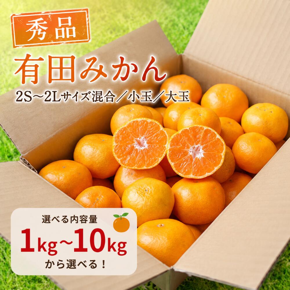 先行予約【2026年11月下旬ごろより順次発送】和歌山産 有田みかん 1kg～10kg(2S～2L サイズ混合・小玉・大玉)【秀品】 内芝ファーム まごころ手選別 ふるさと納税 あしのや