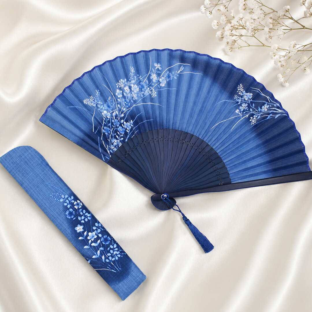 Rakuten - 舞扇堂扇子セット「藍乃町/撫子　桔梗」