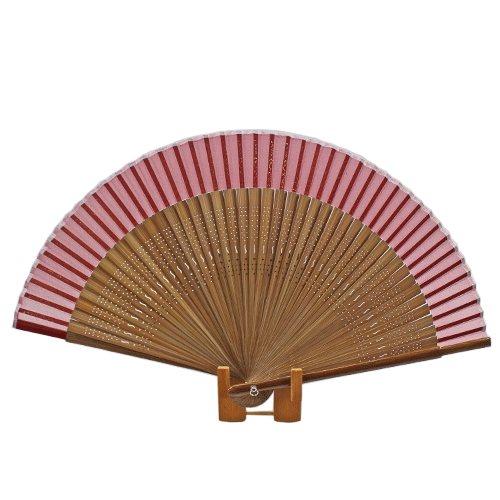 無地短地絹扇子「赤」 絹扇子 シルク 男性 女性 シンプル Ripple