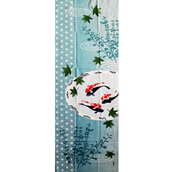 【3枚以上で送料無料】絵てぬぐい「涼やか金魚」濱文様 手ぬぐい 手拭い 夏 季節 縦型 飾り 日本製 布 生地 包む メール便