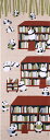 【3枚以上で送料無料】絵てぬぐい「パンダ書林」濱文様 パンダ 図書館 読書 かわいい パンダ好き 日本製 捺染手ぬぐい てぬぐい 手拭い 和風インテリア タペストリー 贈り物 ギフト お土産 壁掛け メール便