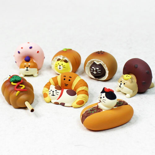 まったりセット「ごちそうパン」まったりマスコット コンコンブル くま ねこ DECOLE 人形 concombre
