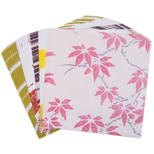 越前和紙 ふるさと越前 秋 15×15cm和紙 セット ラッピング 包装紙 和柄 季節柄 秋 おりがみ 折り紙 折..