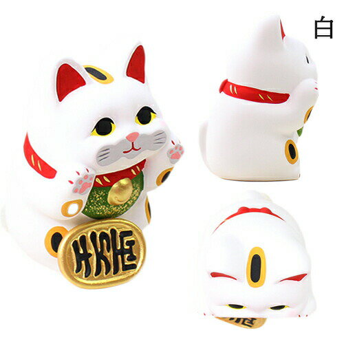 ぺったりまねき猫金 白 素焼き 縁起物 ねこ ...の紹介画像2