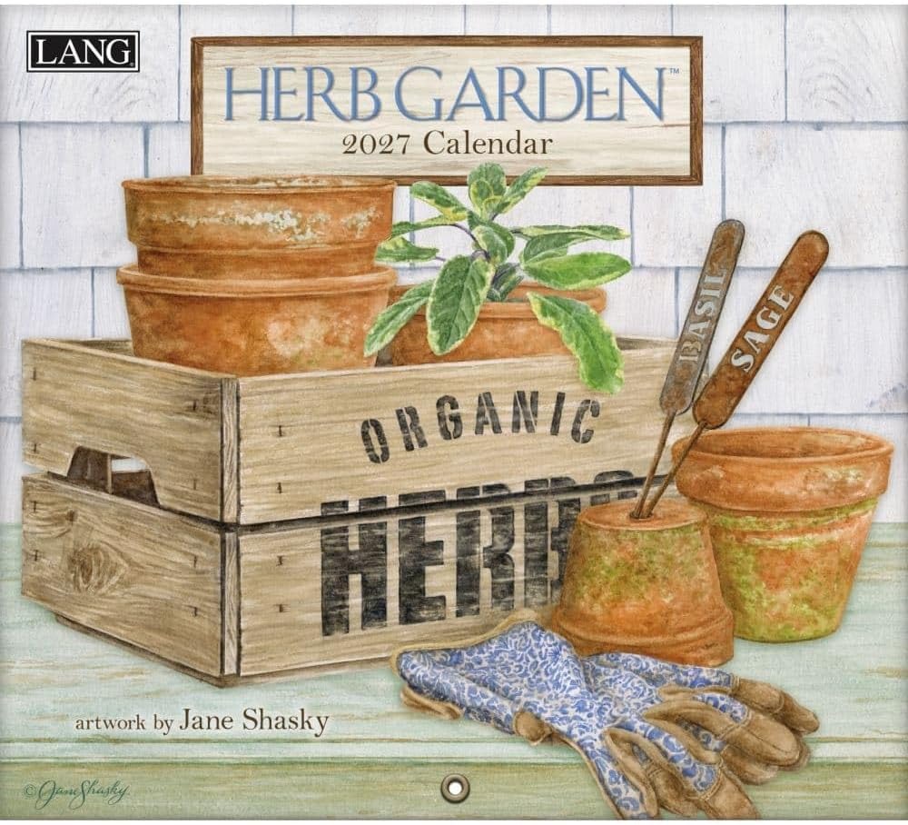 2027年ラングカレンダー「HEAB GARDEN」 ハーブガーデン lang LANG社 LANGカレンダー2027 壁掛け 風景 インテリア アートカレンダー 大判カレンダー 月替わりカレンダー デザイナー 輸入