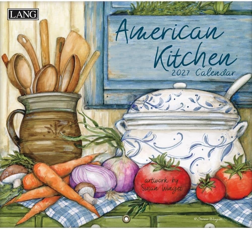 2027年ラングカレンダー「American Kitchen」 アメリカンキッチン lang LANG社 LANGカレンダー2027 壁掛け 風景 インテリア アートカレンダー 大判カレンダー 月替わりカレンダー デザイナー 輸入